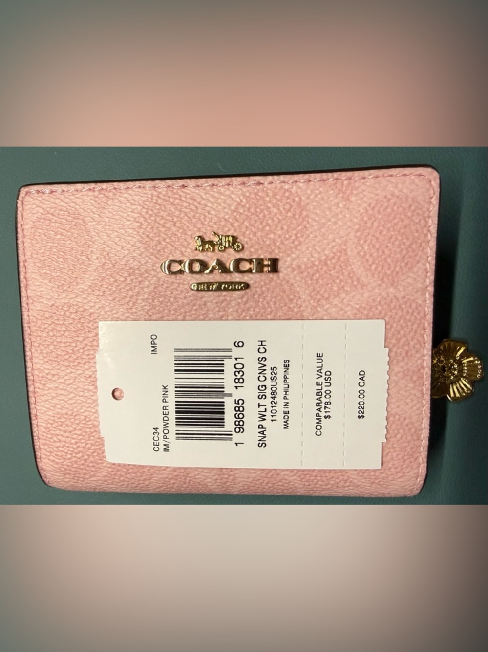 Coach Powder Pink Snap Wallet - Picture 3 of 3